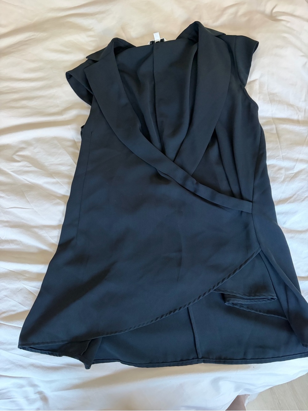 Sleeveless Black Wrap top
